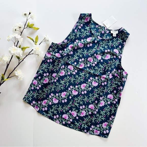 J.Crew Factory Printed Bias Slip Skirt & Top Set Antique Navy Vintage Floral - Picture 6 of 12